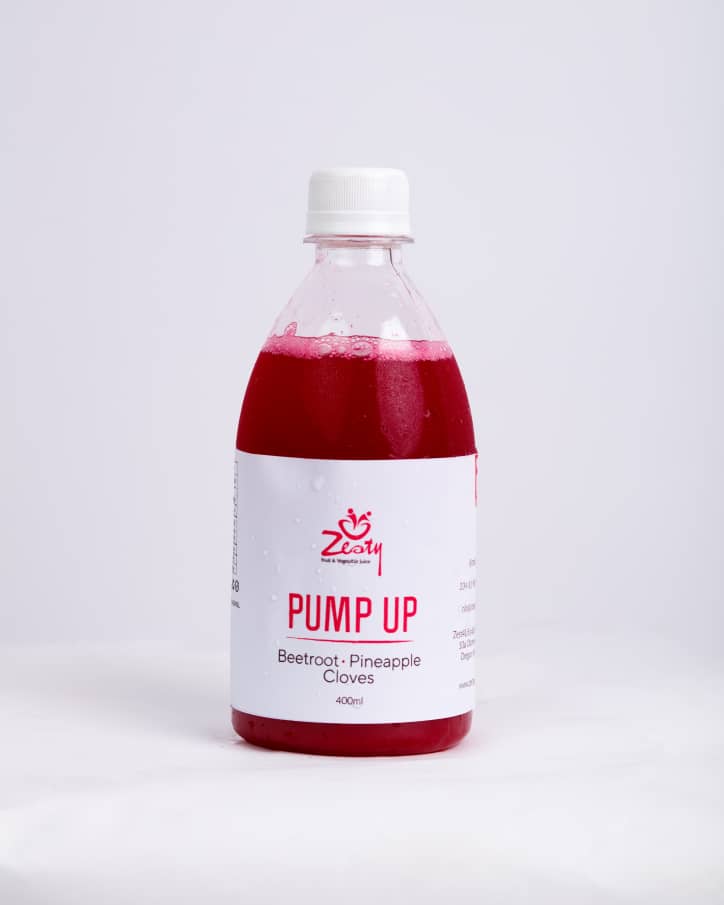 Pump Up cold-pressed juice bottle
